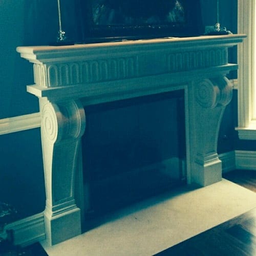 Ruffled Feathers GFRC Fireplace Surround